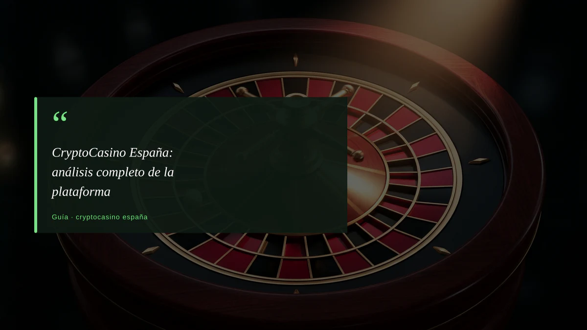 CryptoCasino España: análisis completo de la plataforma