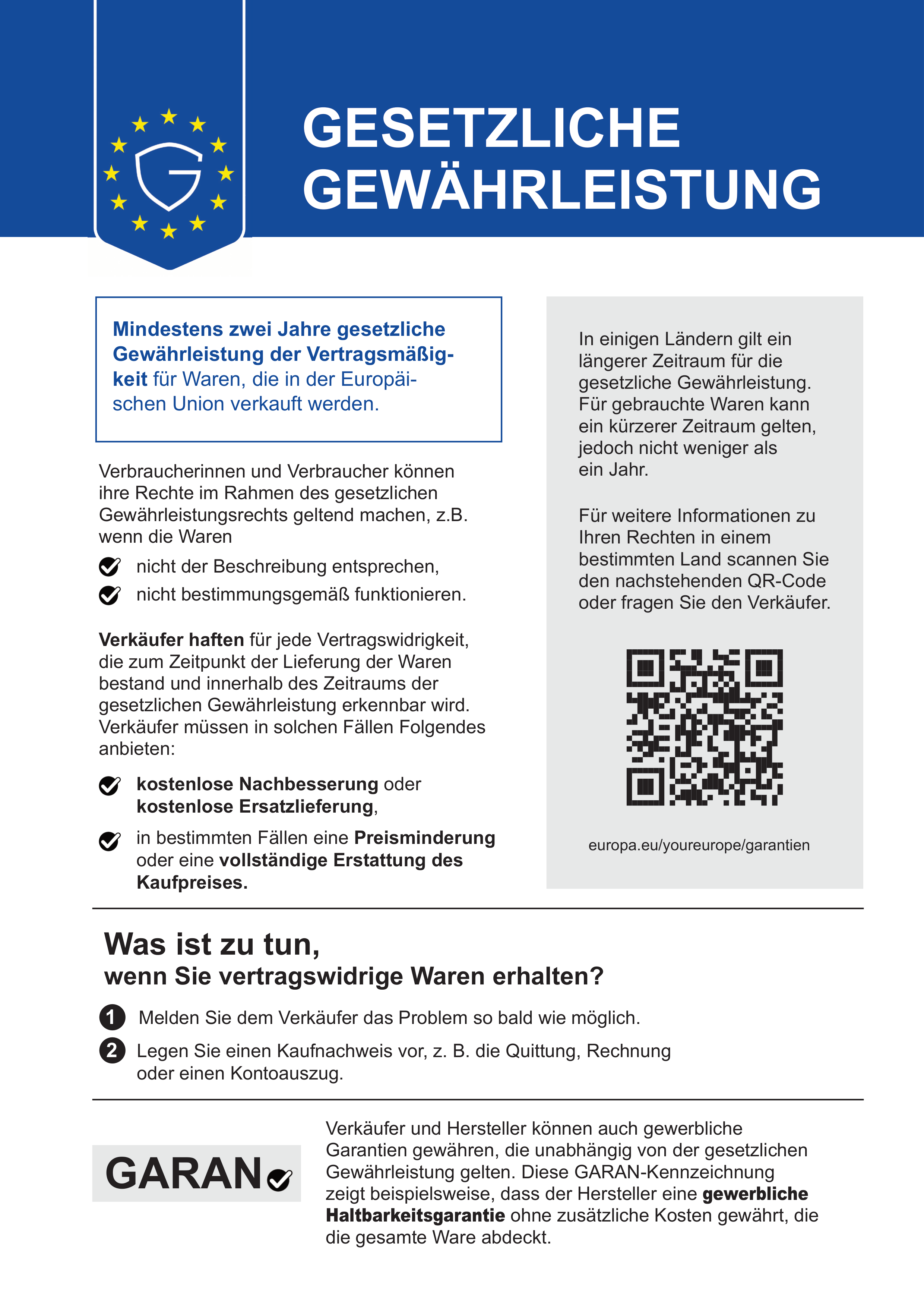 Gesetzliche Gewährleistung
