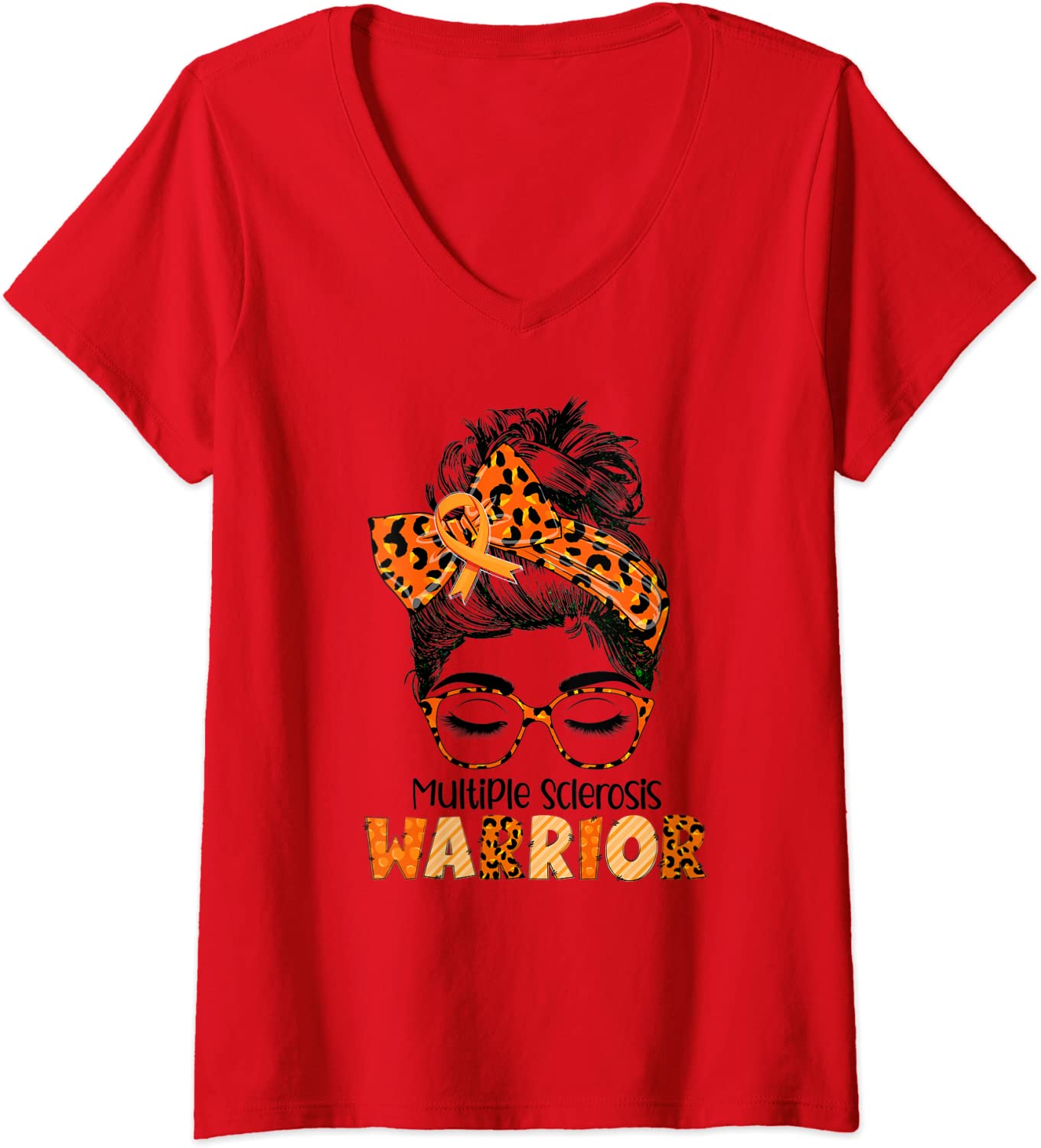 Multiple Sclerosis Awareness March Month Warrior Ms Ladies’ V-Neck Tshirt