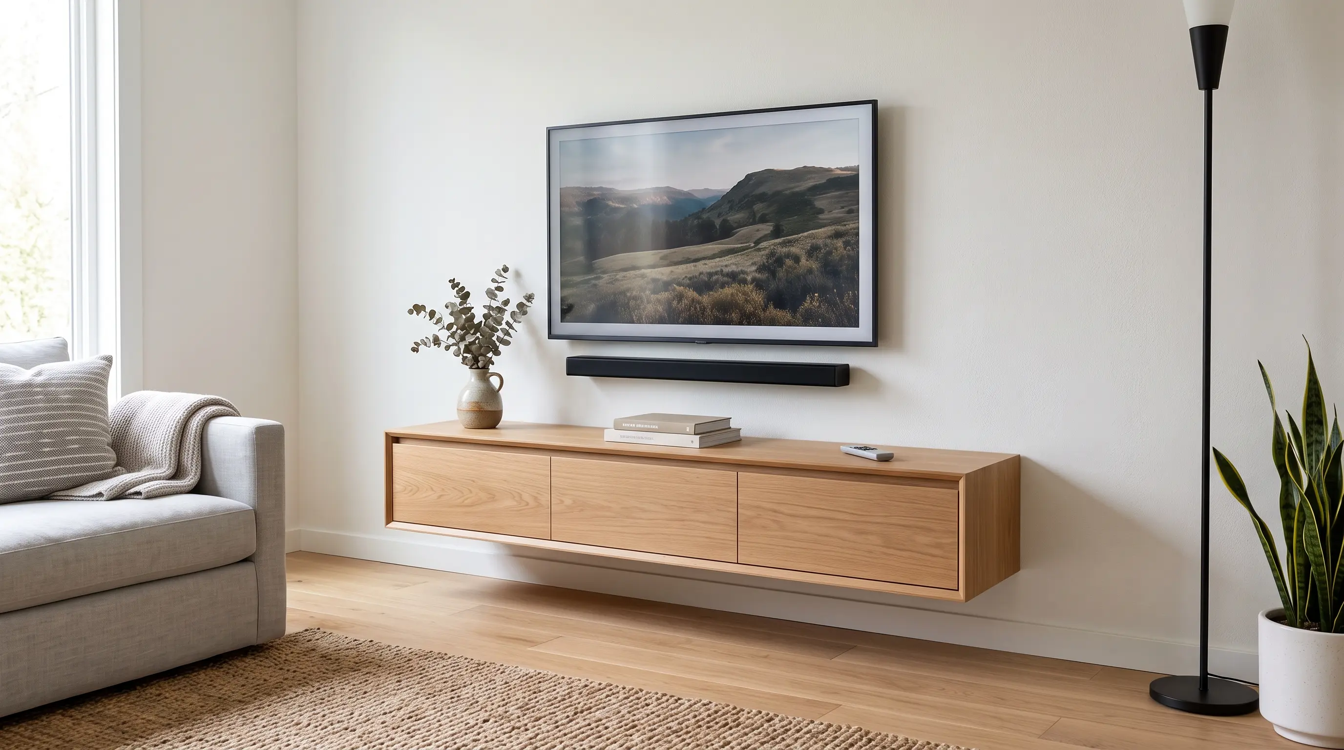 Floating Media Console Living Room