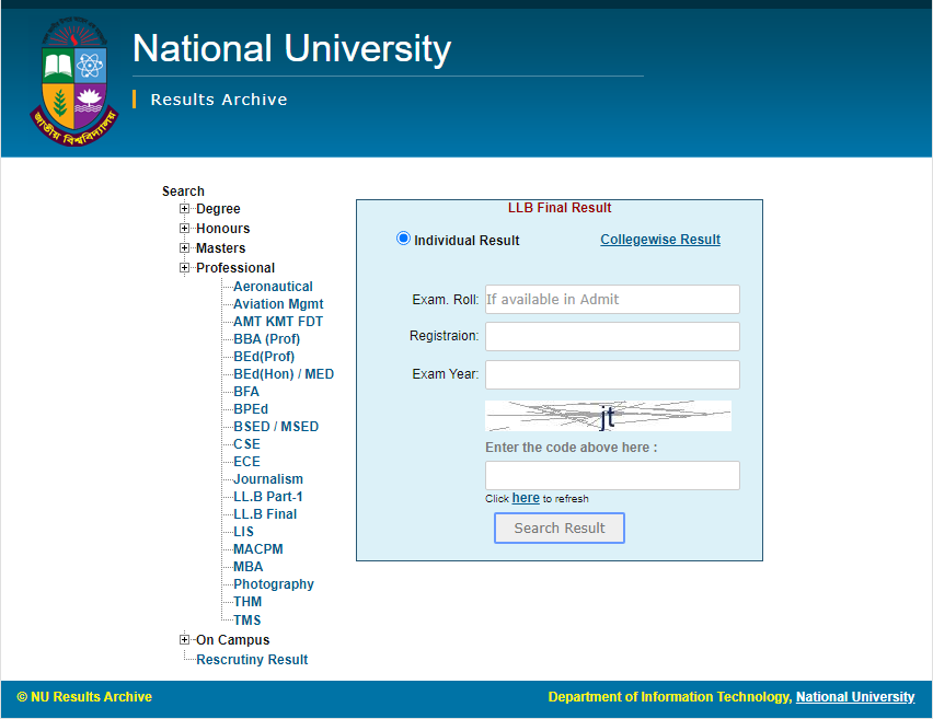 How to check LLB final year result 2022?