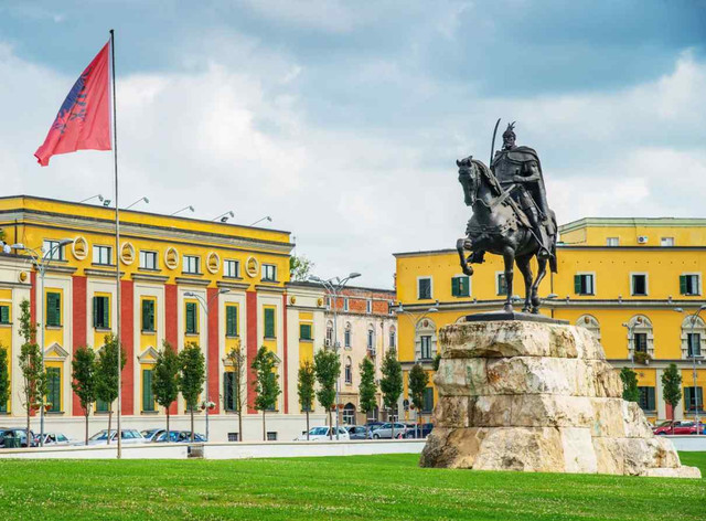 Tirana colourful buildings, Albania