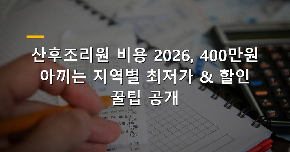 2026년 산후조리원 비용 절약 팁과 지역별 가격 비교