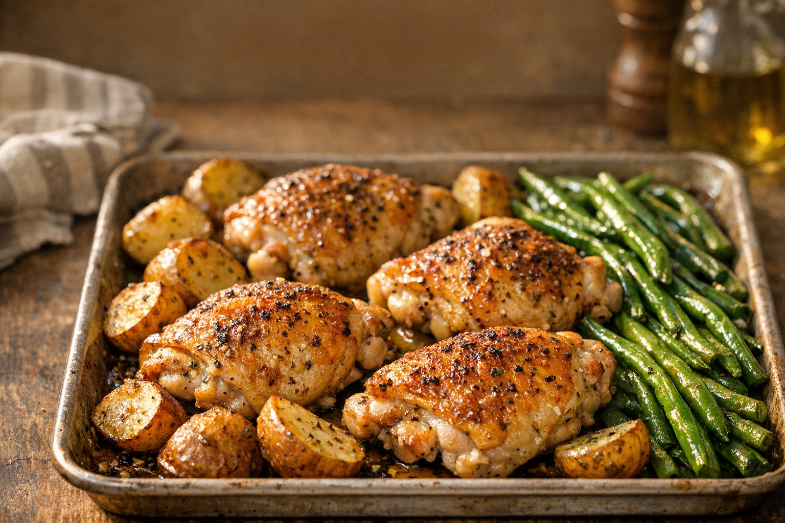 Easy Oven Chicken Dinner (One Pan, Juicy & Crispy) Pinterest image