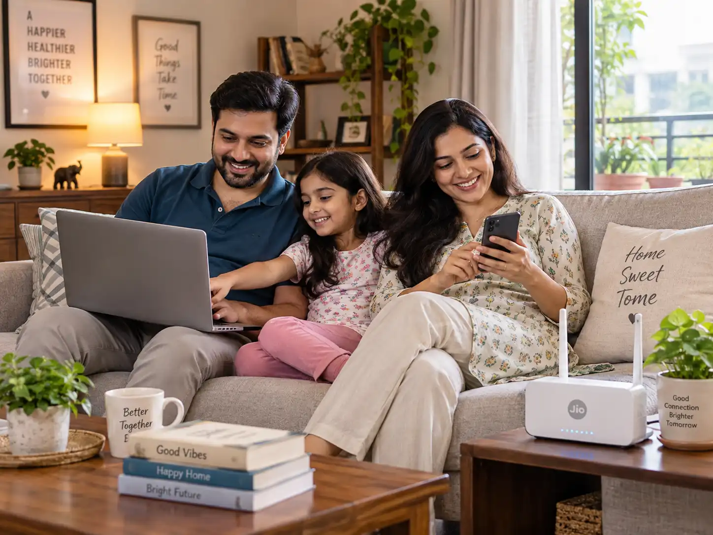 Family using home WiFi