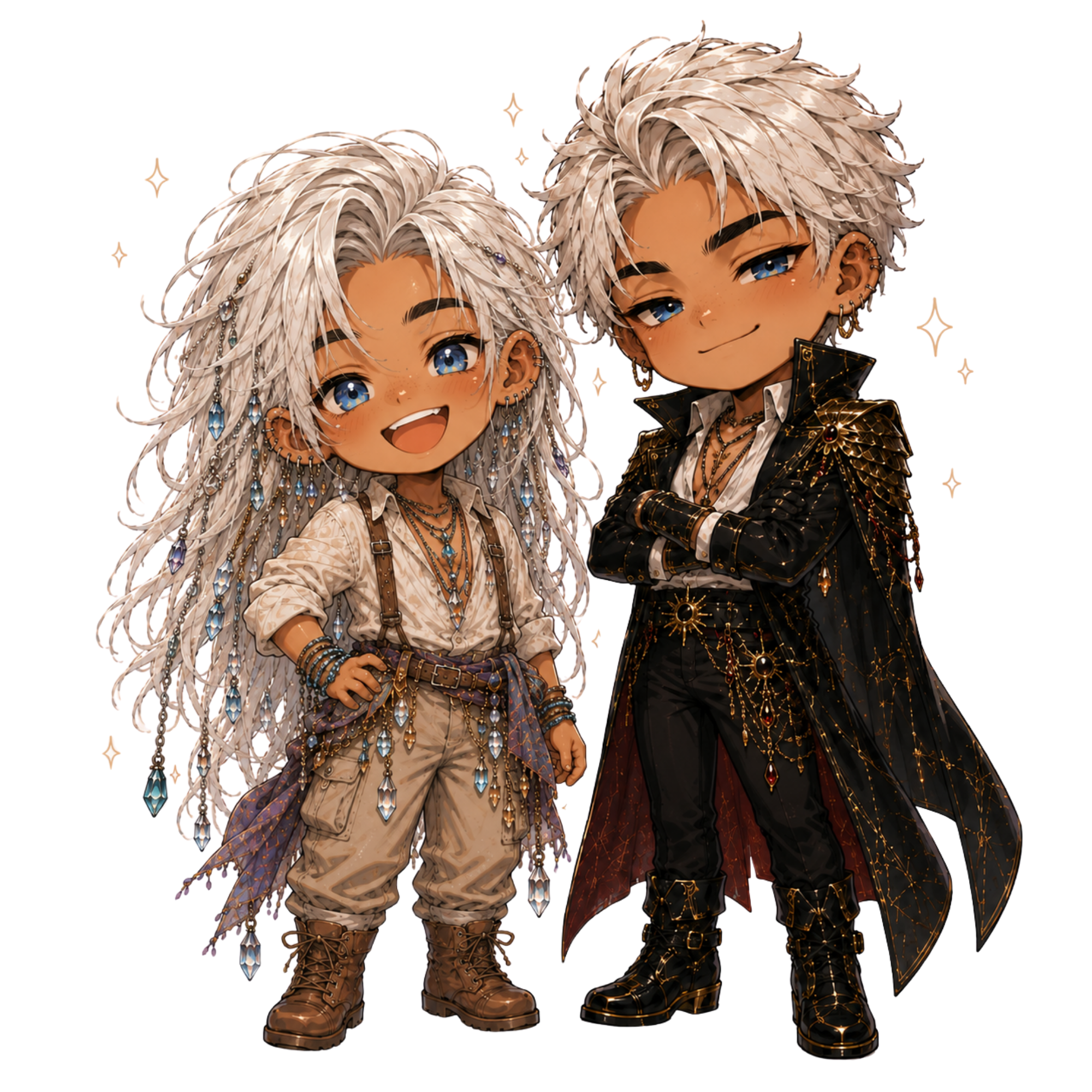 Landon and Apollo chibis.