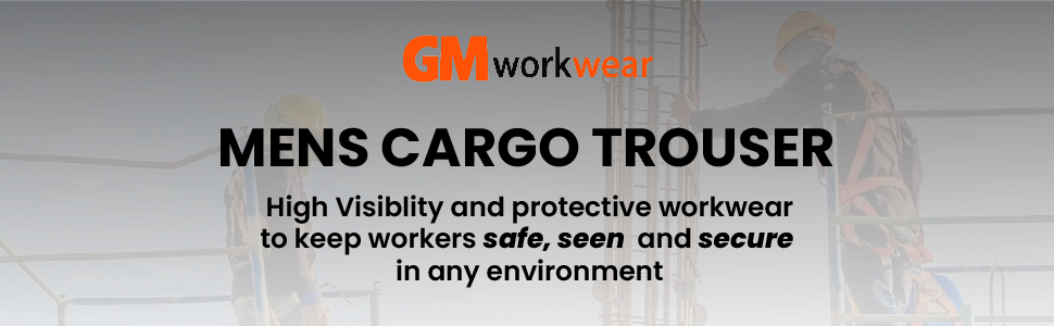 GM Workwear mens combat cargo work trousers main view