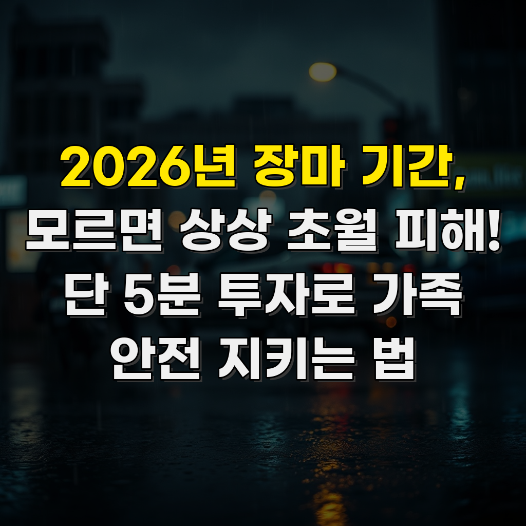 2026년 장마 기간, 모르면 상상 초월 피해! 단 5분 투자로 가족 안전 지키는 법