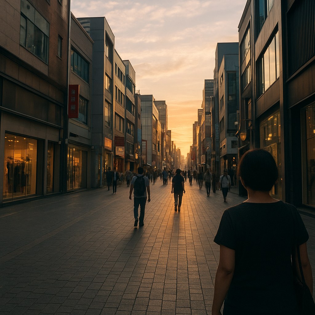 myeongdong seoul street morning