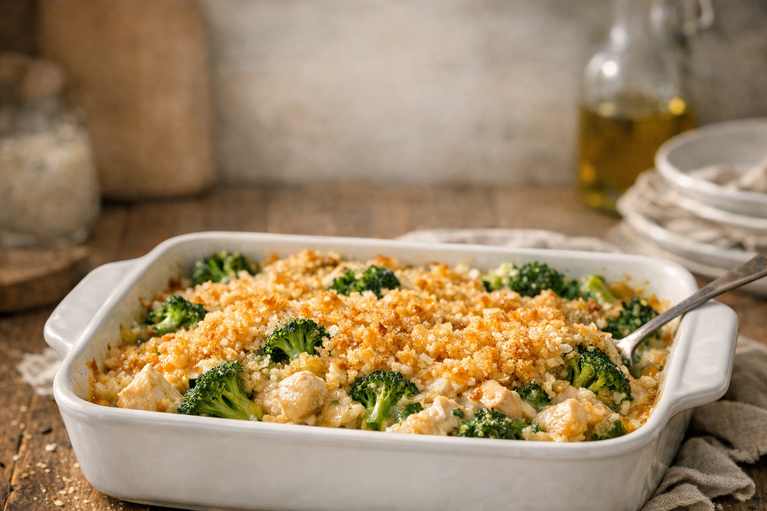 Easy Chicken and Broccoli Bake (Creamy Weeknight Dinner) Pinterest image