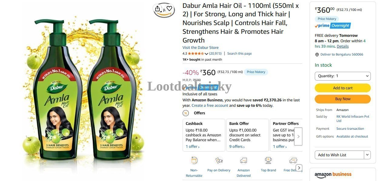 Dabur Amla Hair | Best Deal