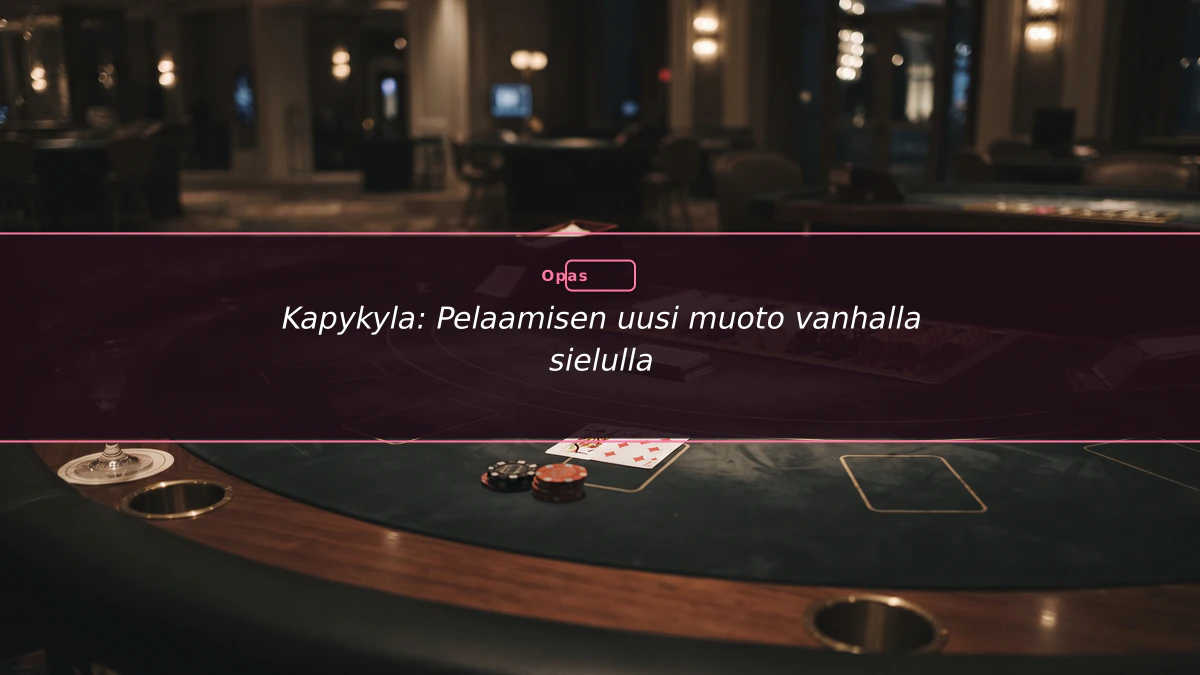 Kapykyla: Pelaamisen uusi muoto vanhalla sielulla 1 Kapykyla: Pelaamisen uusi muoto vanhalla sielulla