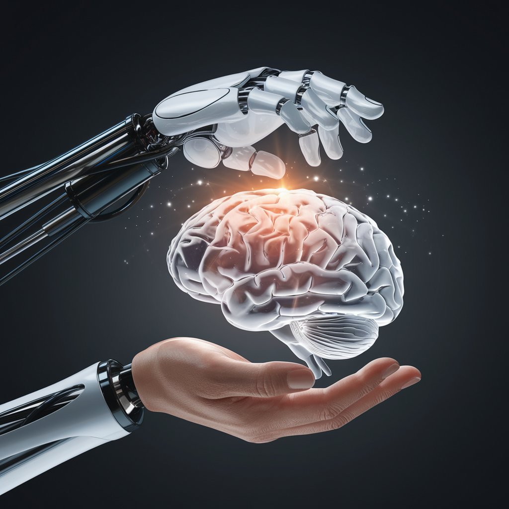 Conceptual image of human skills in the age of AI.