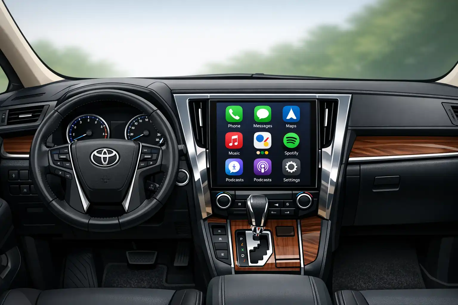 Intérieur Toyota Alphard 2016 sans Android Auto, écran d’origine Toyota