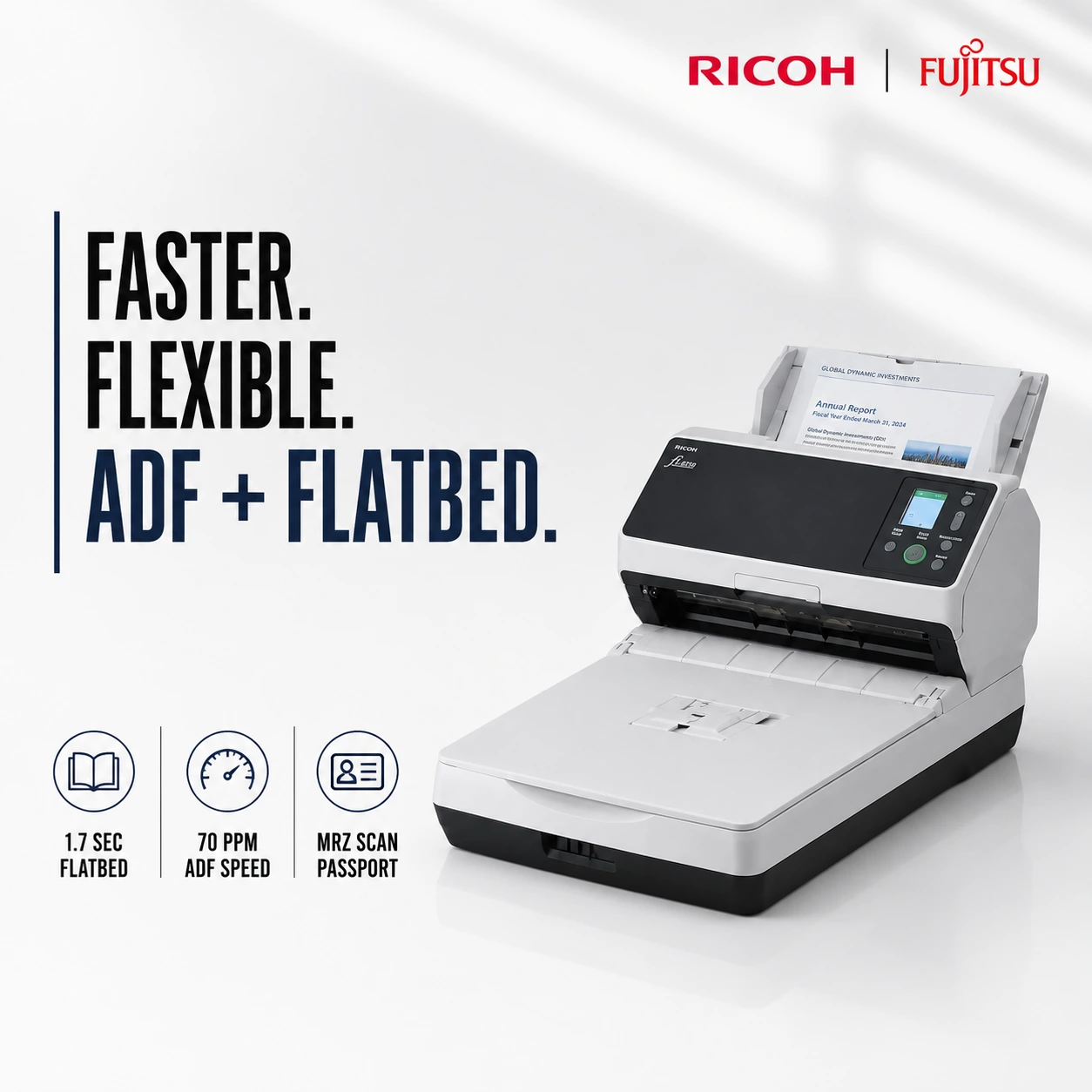 Ricoh fi-8270 High-Speed ADF and Flatbed Document Scanner Malaysia