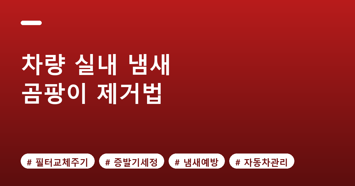 차량 실내 냄새&middot;곰팡이 제거법과 에어컨 필터 교체주기