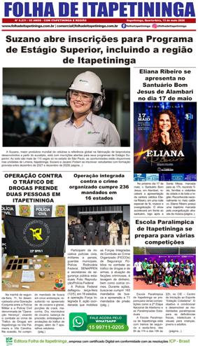 Folha de Itapetininga 13/05/2026 (Quarta-feira)