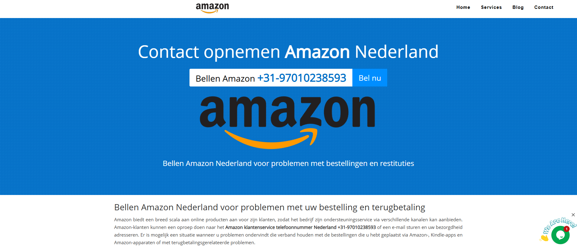Stored capture of amazonklantenservicenederland.com