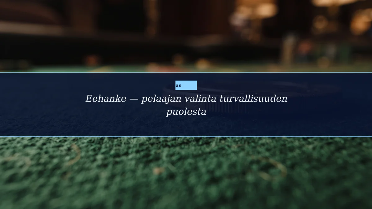Eehanke — pelaajan valinta turvallisuuden puolesta