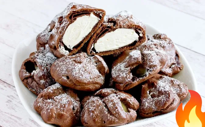 Постер Шоколадные профитроли с кремом "Шарлотт"