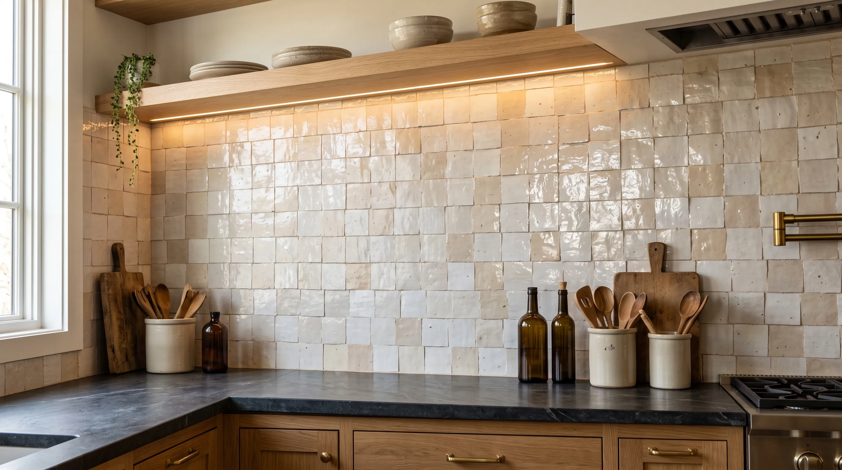Zellige Tile Kitchen Backsplash