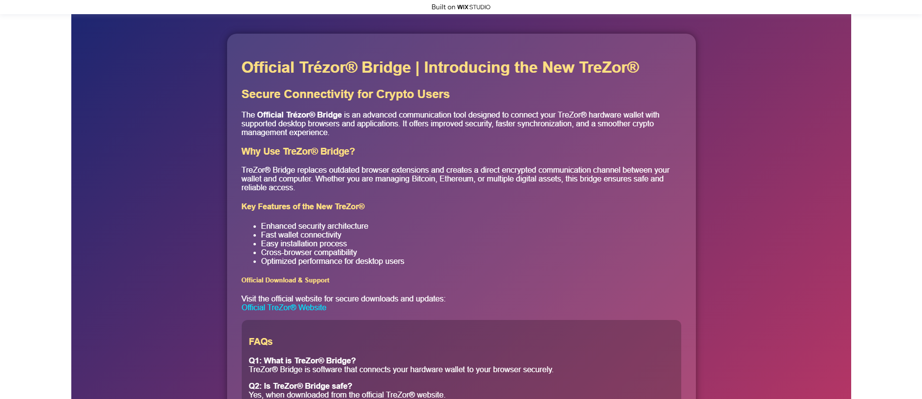 Screenshot of bridgelearns.wixstudio.com