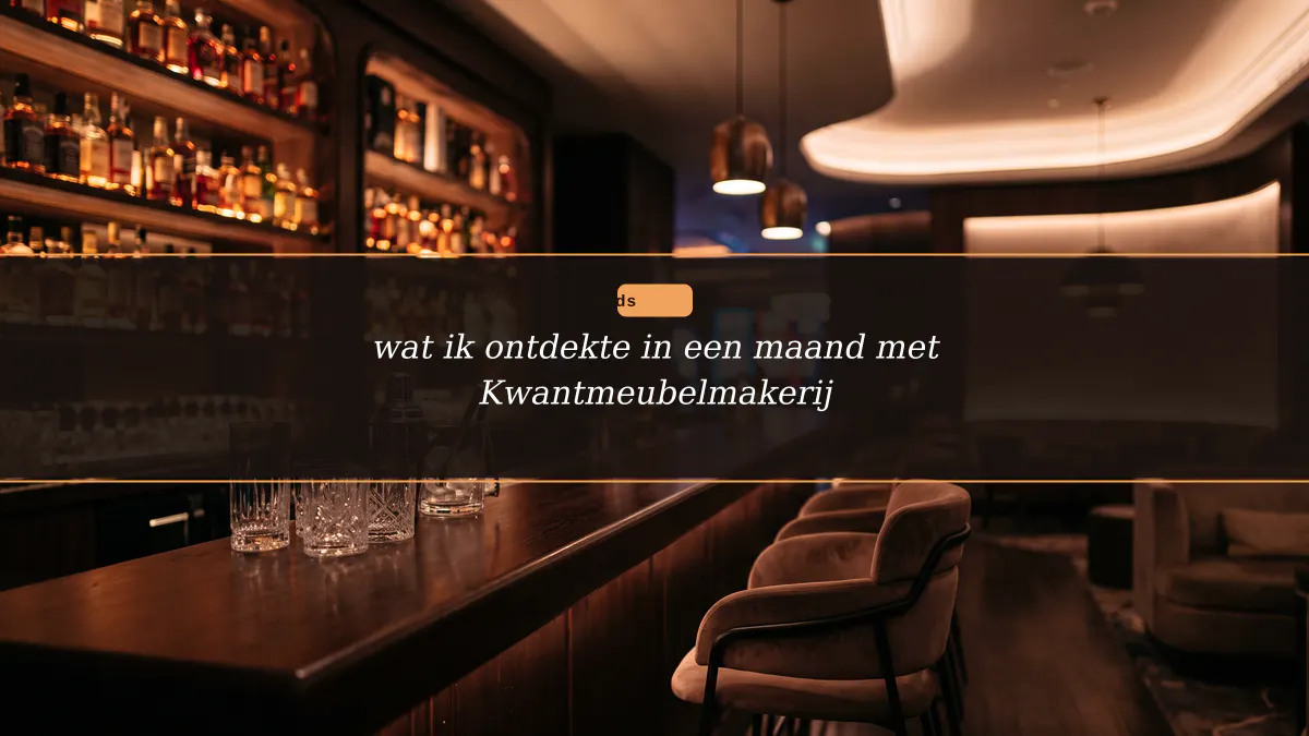 wat ik ontdekte in een maand met Kwantmeubelmakerij