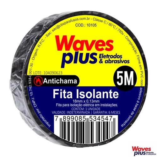 FITA ISOLANTE ANTI-CHAMA 5M TUBO 1X10 - WAVES
