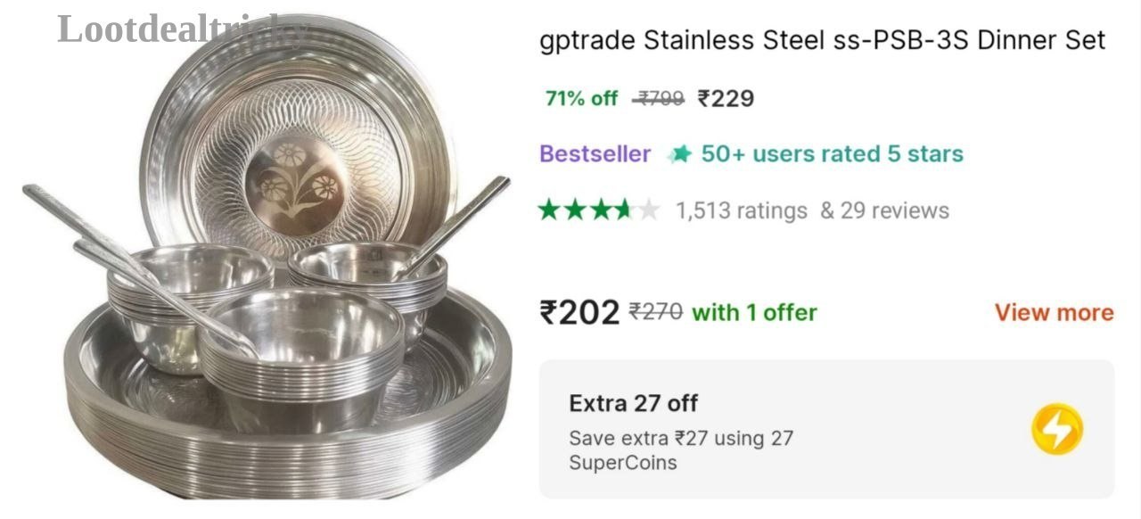 Stainless Steel Dinner – Just ₹229 | Best Deal