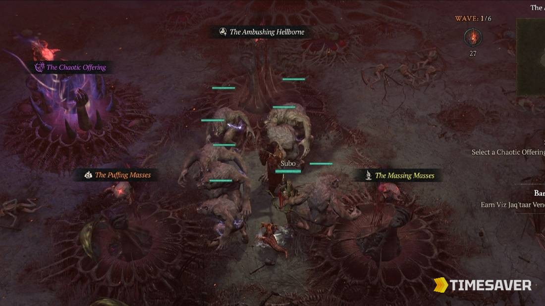 Selecting a Chaotic Offering during an Infernal Hordes run in Diablo 4 Season 13
