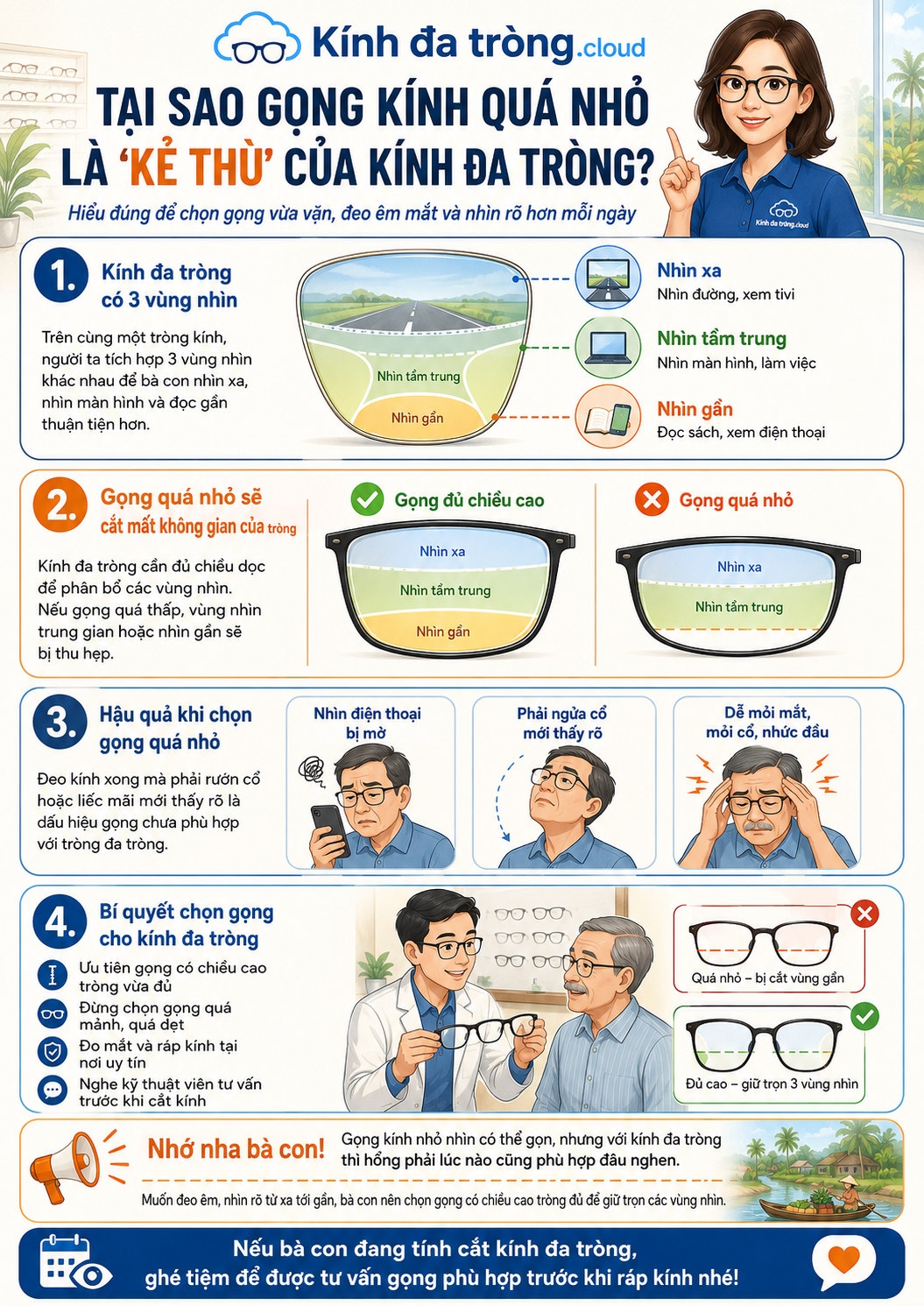 Tại sao gọng kính quá nhỏ là 