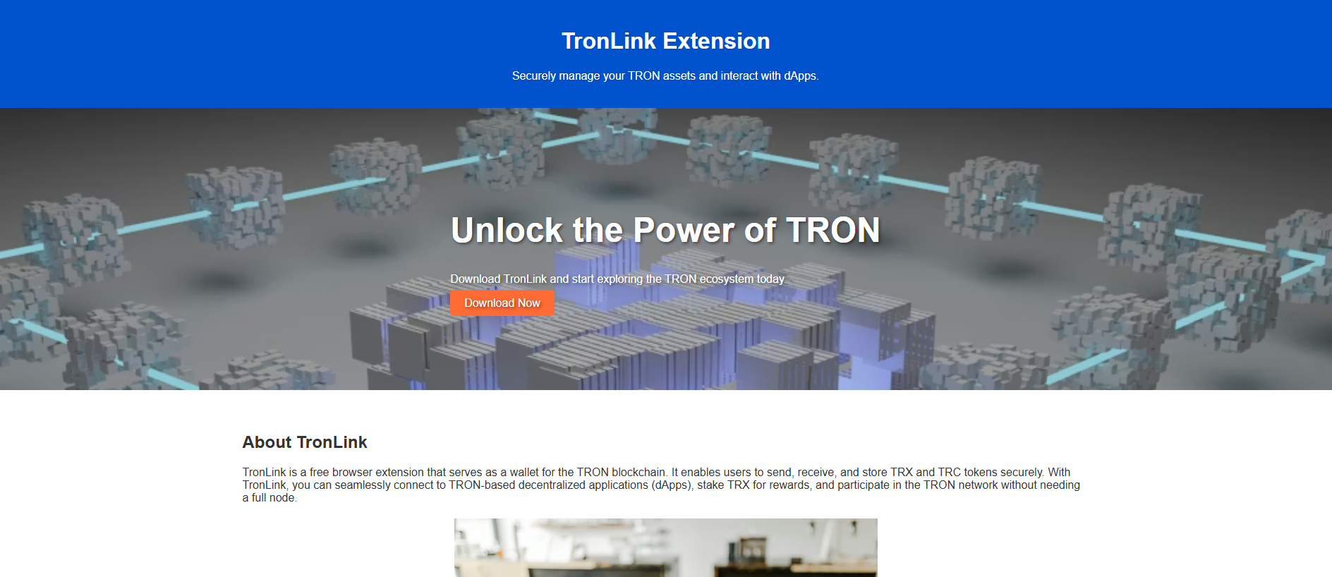 Screenshot of tronlink-extension.github.io