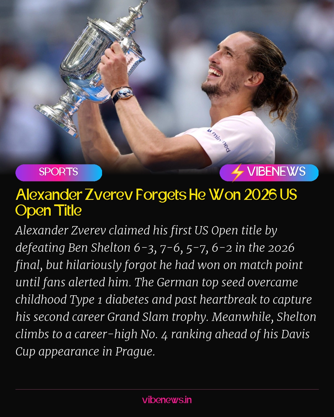 Alexander Zverev Forgets He Won 2026 US Open Title