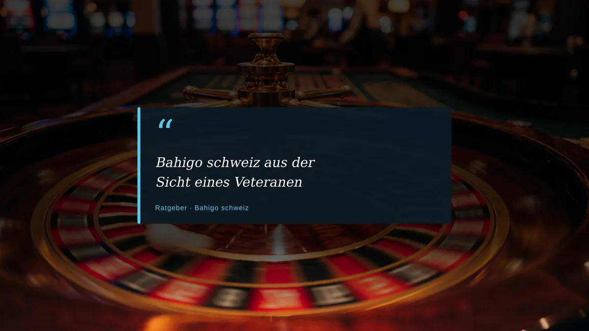 Bahigo schweiz aus der Sicht eines Veteranen