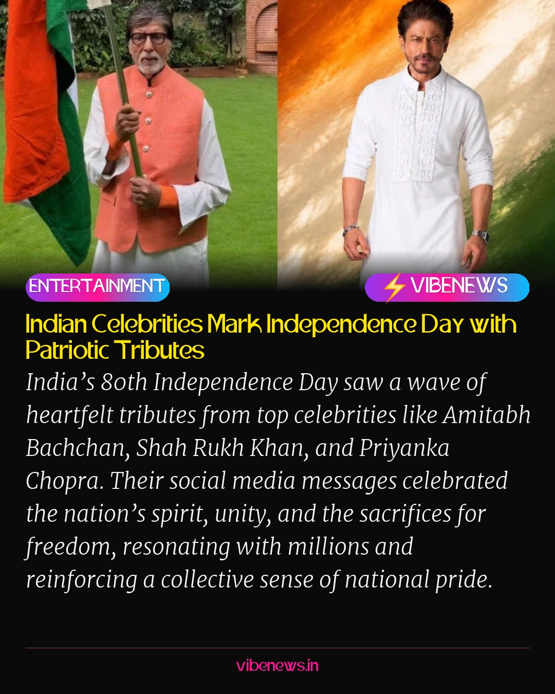 Indian Celebrities Mark Independence Day with Patriotic Tributes
