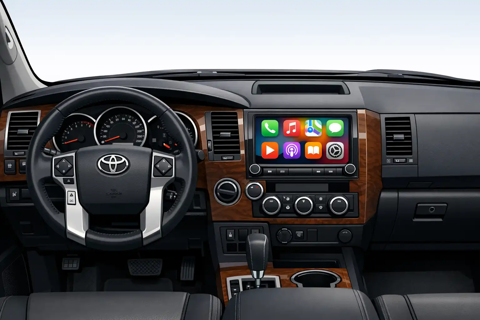 Intérieur Toyota Sequoia 2016 d’origine avant ajout de CarPlay