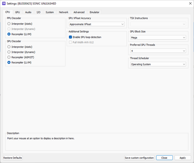 Sonic-Unleashed-RPCS3-CPU-settings