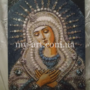 My-Art Алмазна вишивка на підрамнику Ікона Розчулення Богородиці 40 х 50 см (арт. TN1016)