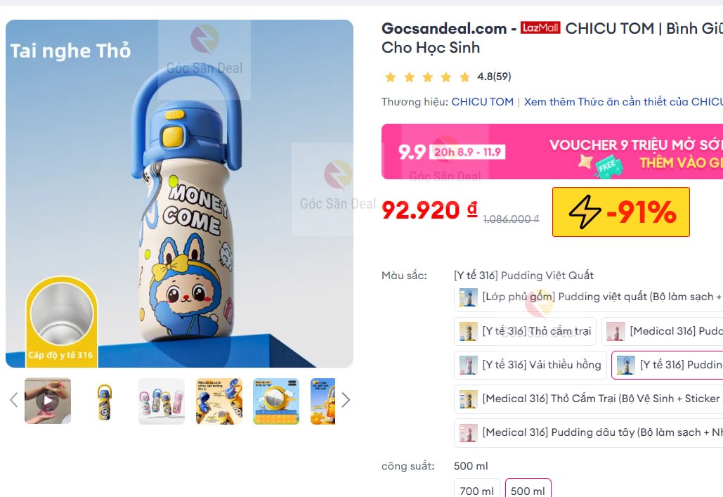 CHICU TOM | Bình Giữ Nhiệt Có Ống Hút Dành Cho Học Sinh