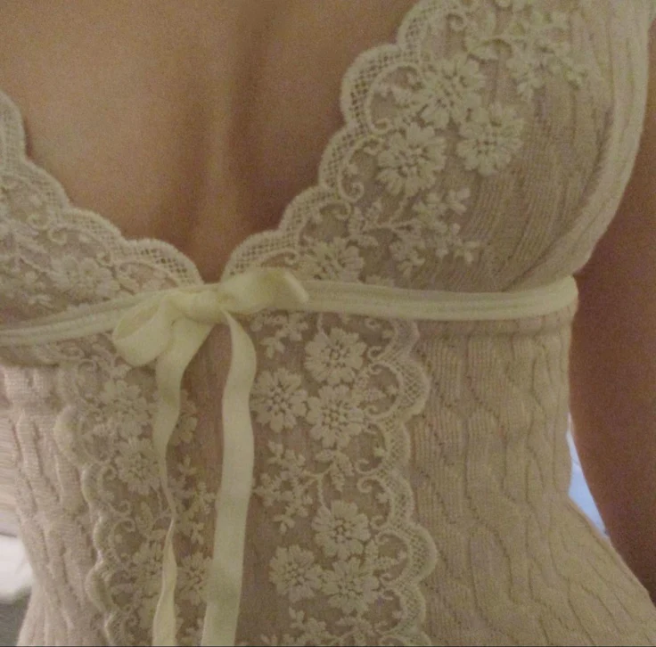 A photo of a lacy camisole.