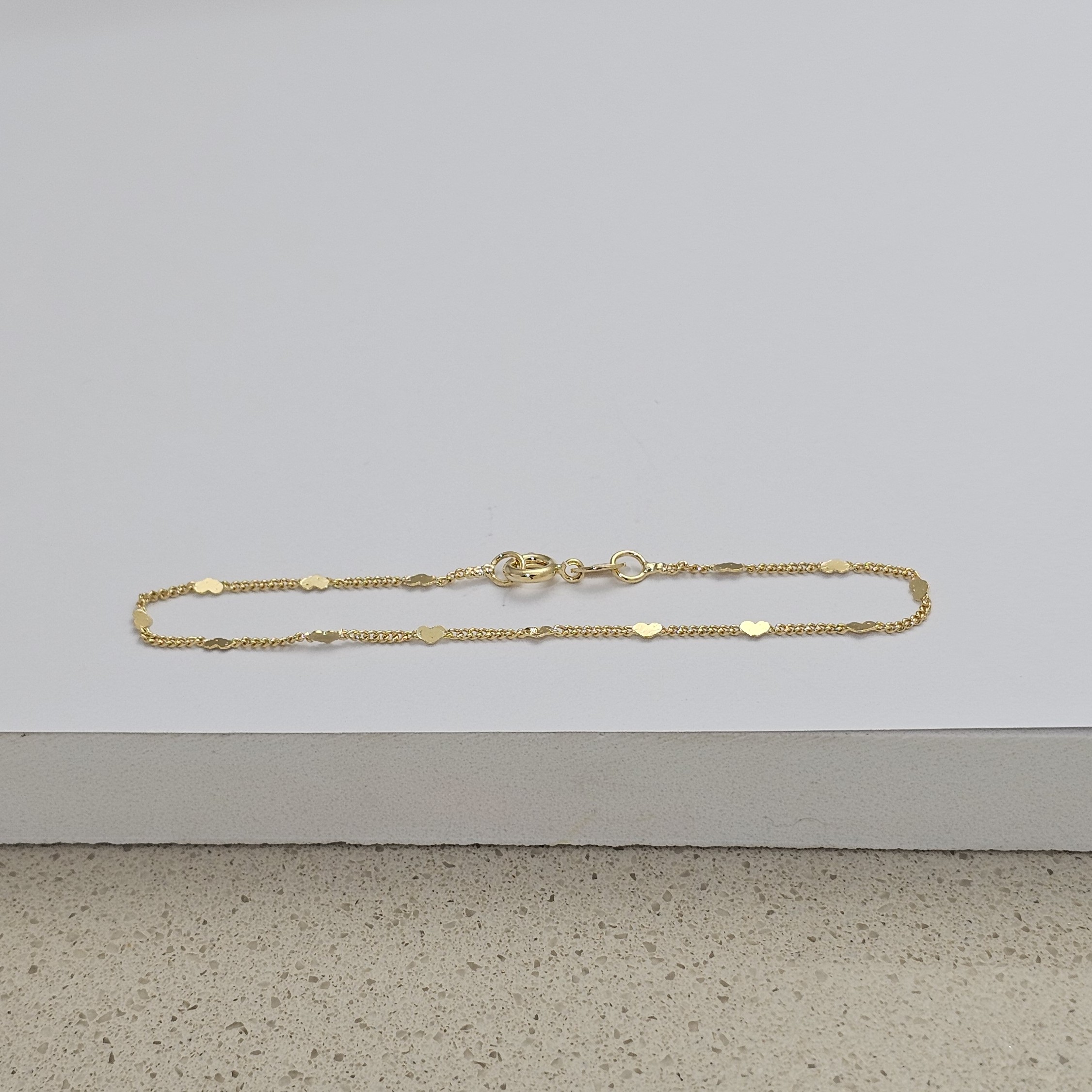 PULSERA ESLABON MINI CORAZON SEGUIDO 18CM