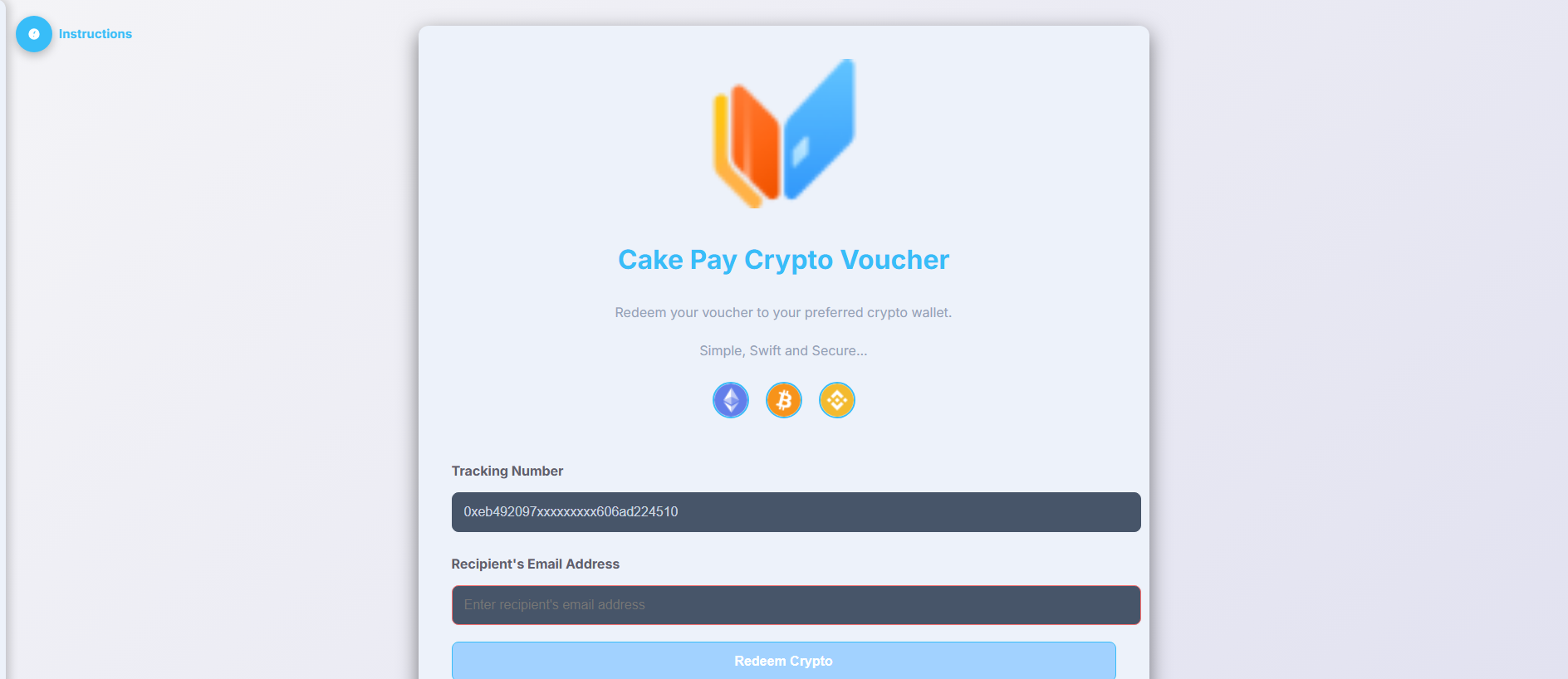 Screenshot of redeem-cakepay.pro