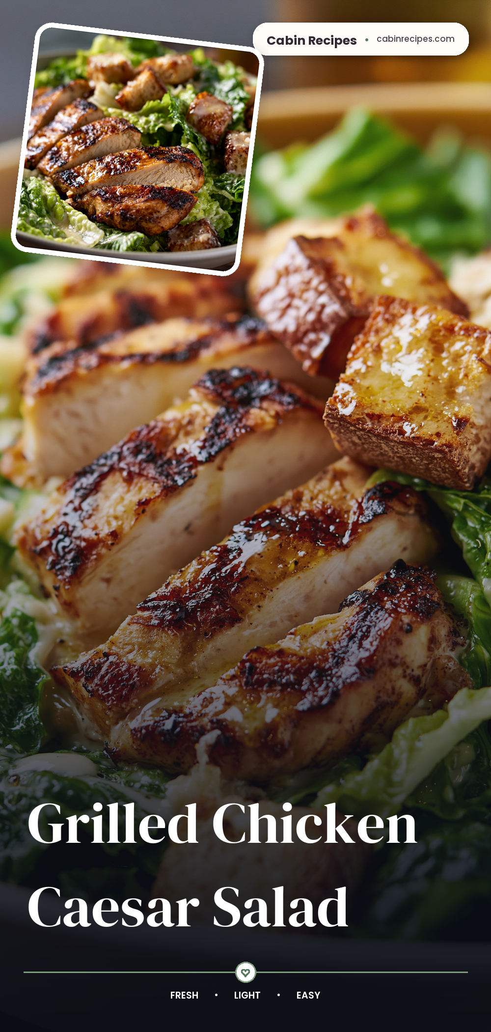 Pinterest graphic for Grilled Chicken Caesar Salad