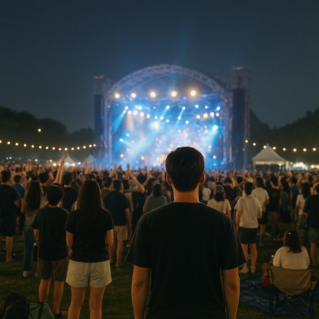 korea summer music festival crowd night