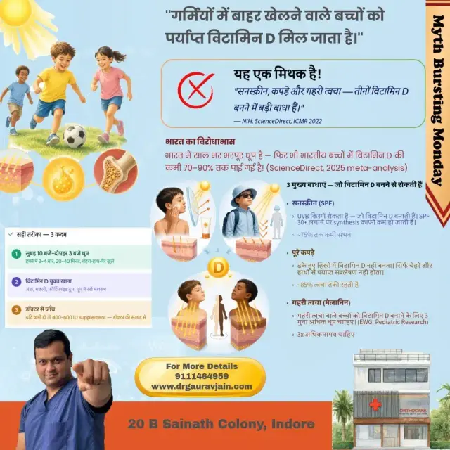 ❌ मिथक: "गर्मियों में बाहर खेलने से बच्चों को पर्याप्त विटामिन D मिल जाता है!"
