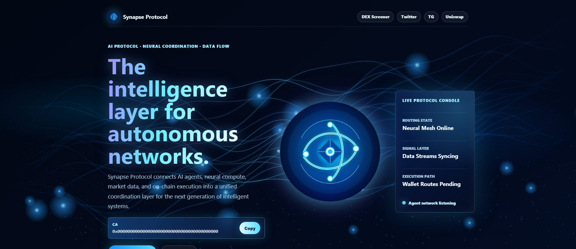 Forensic screenshot of synapseprotocol.wang showing the phishing page layout