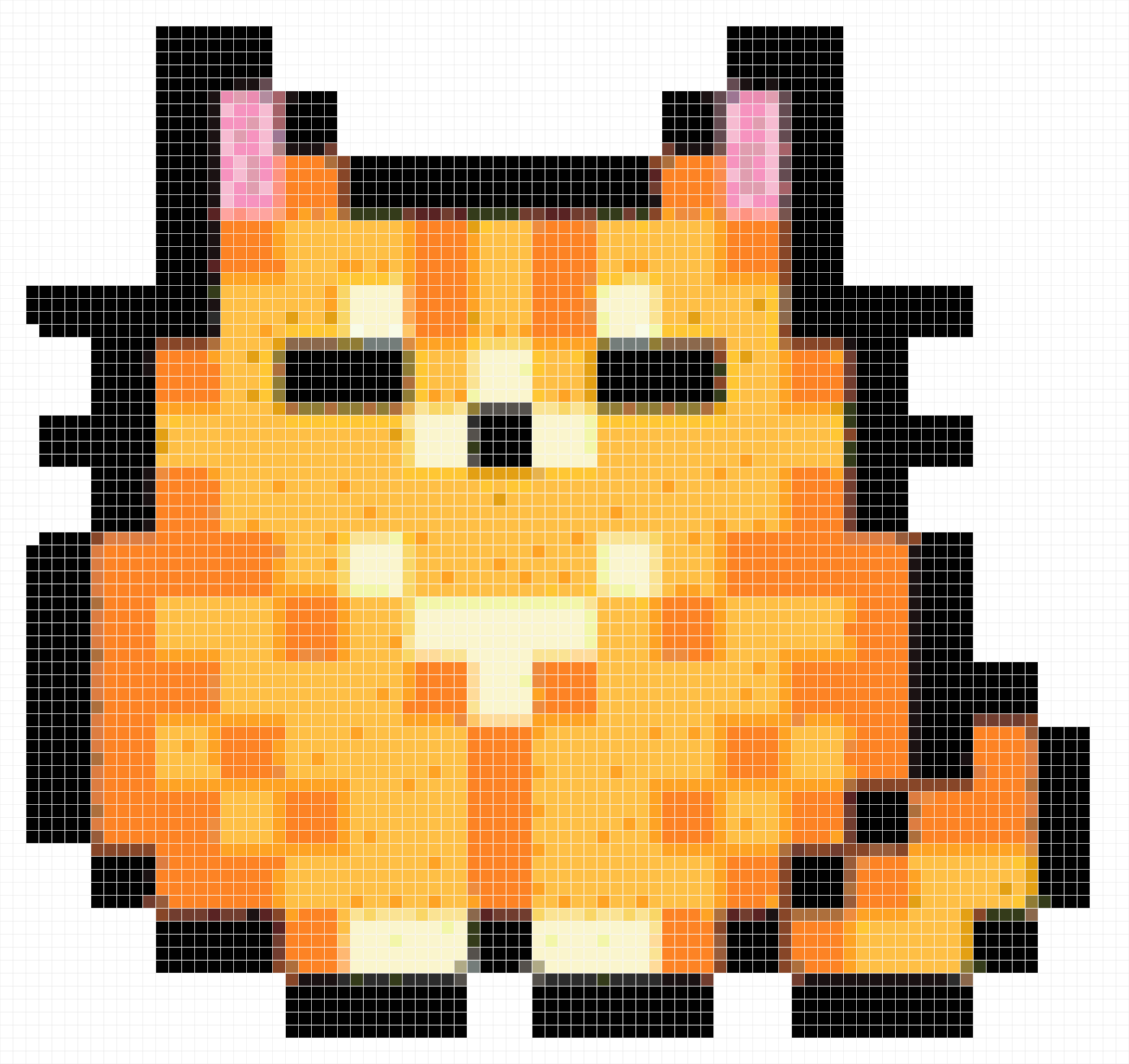 Cute Fluffy Orange Cat Perler Bead Pattern