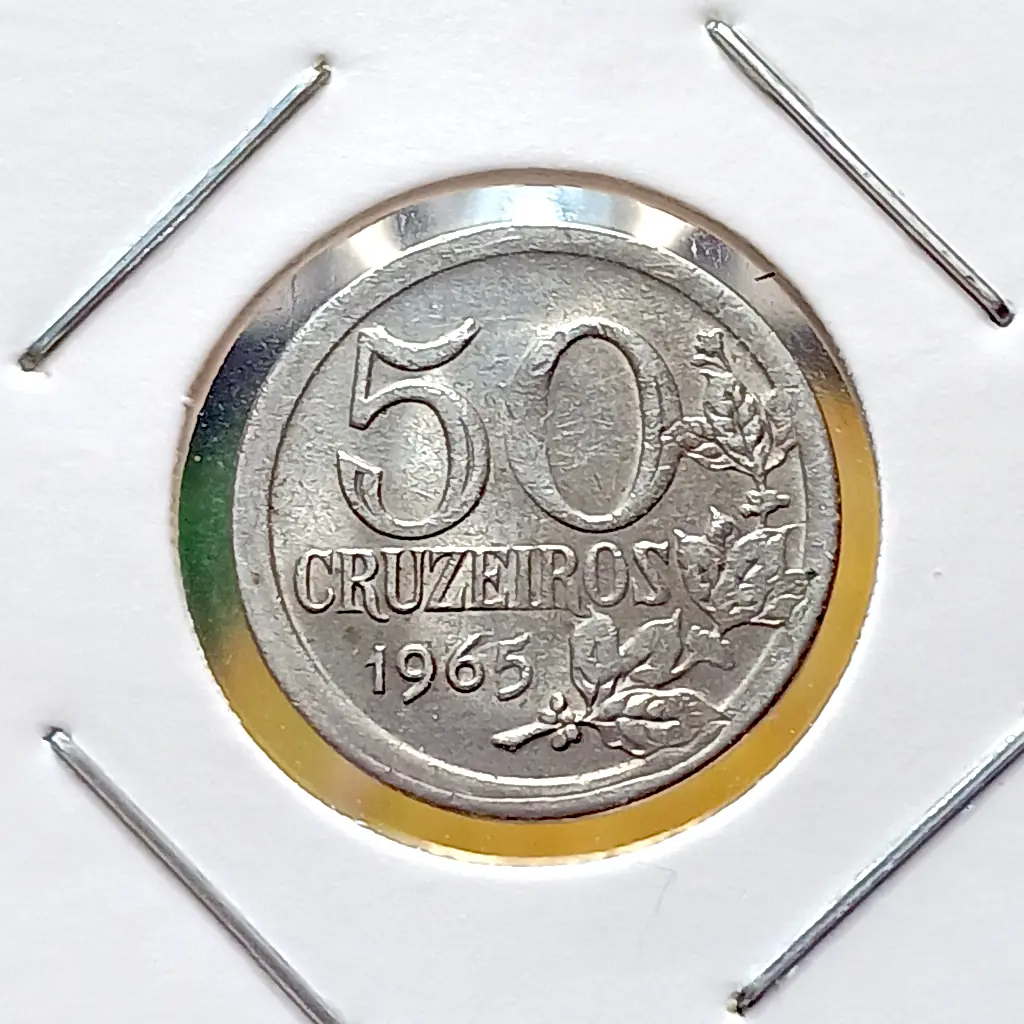 Moeda 50 Cruzeiros 1965 MBC+ – KM# 574