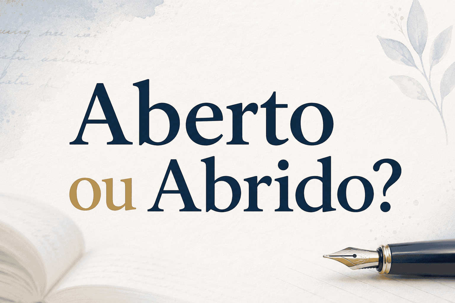 Abrido ou Aberto: Qual é a Forma Correta?