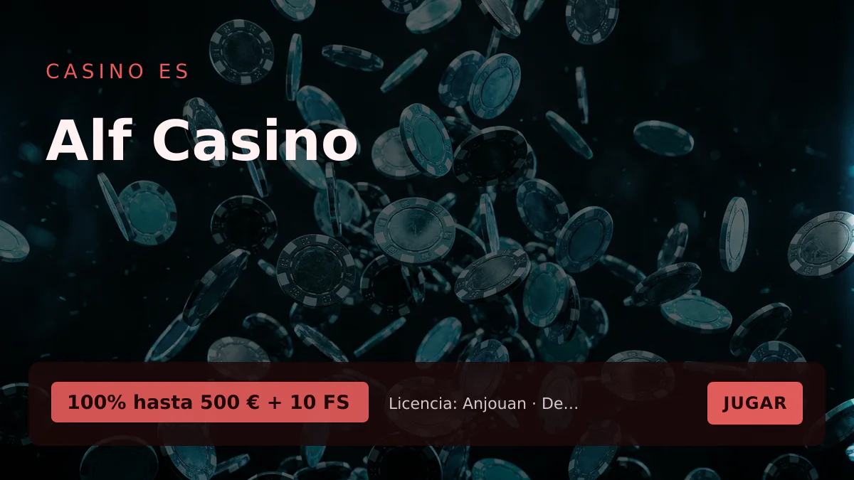 Alf Casino — bono de bienvenida 100% hasta 500 € + 10 FS, pagos: Visa, Mastercard, Skrill, Neteller, Paysafecard